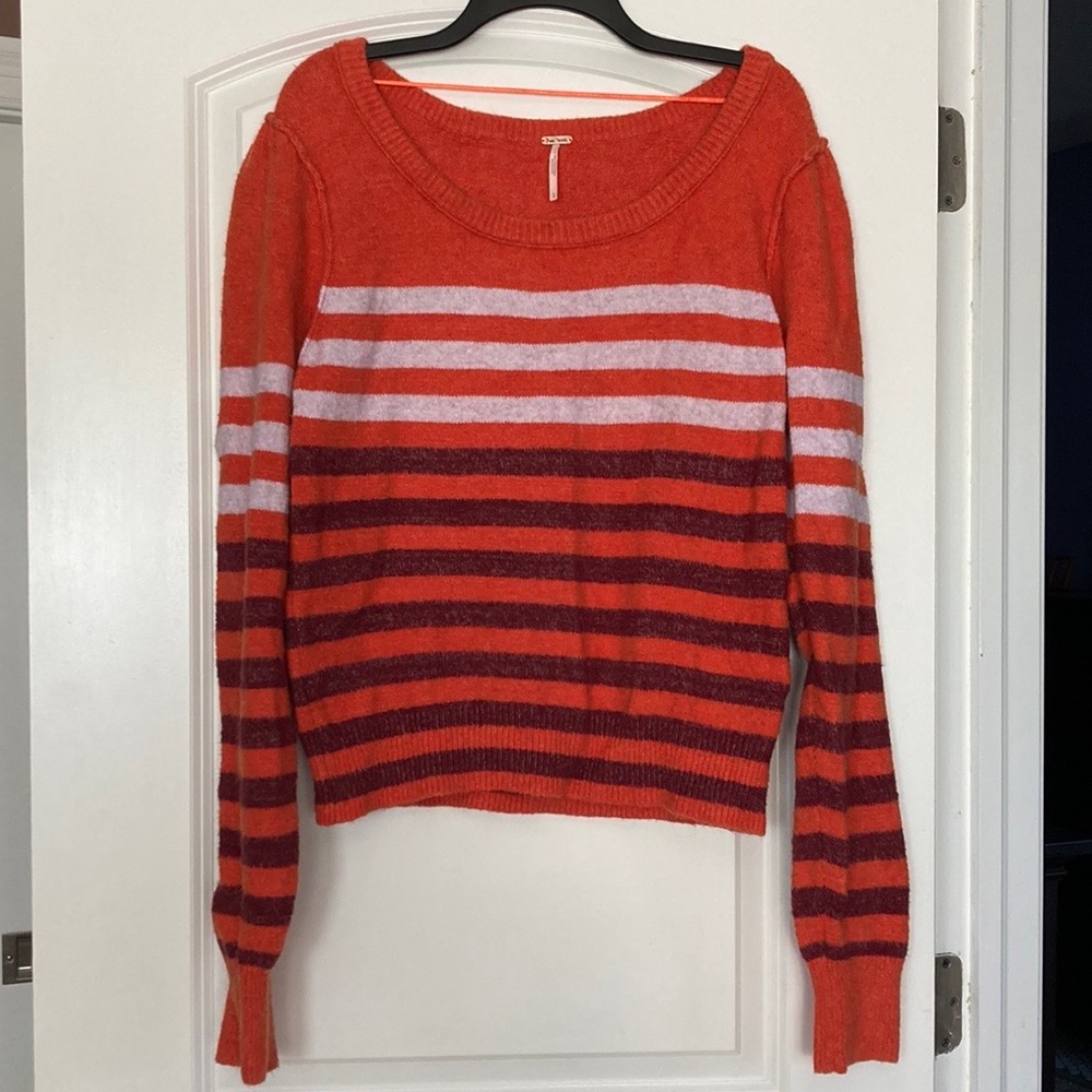 Free People Complete Me Striped Alpaca Blend Sweater - L